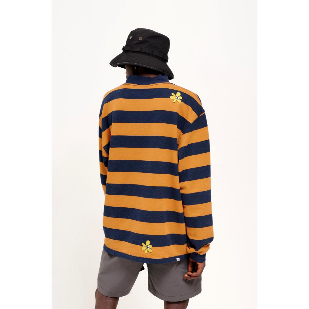 GROW WITH THE FLOW STRIPE MOCK NECK LS TOP