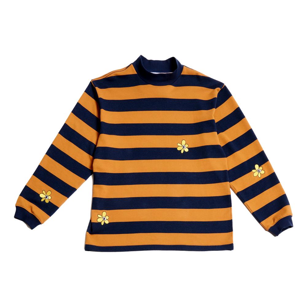 GROW WITH THE FLOW STRIPE MOCK NECK LS TOP