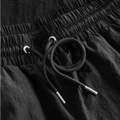 TRACK PANTS - BLACK NYLON