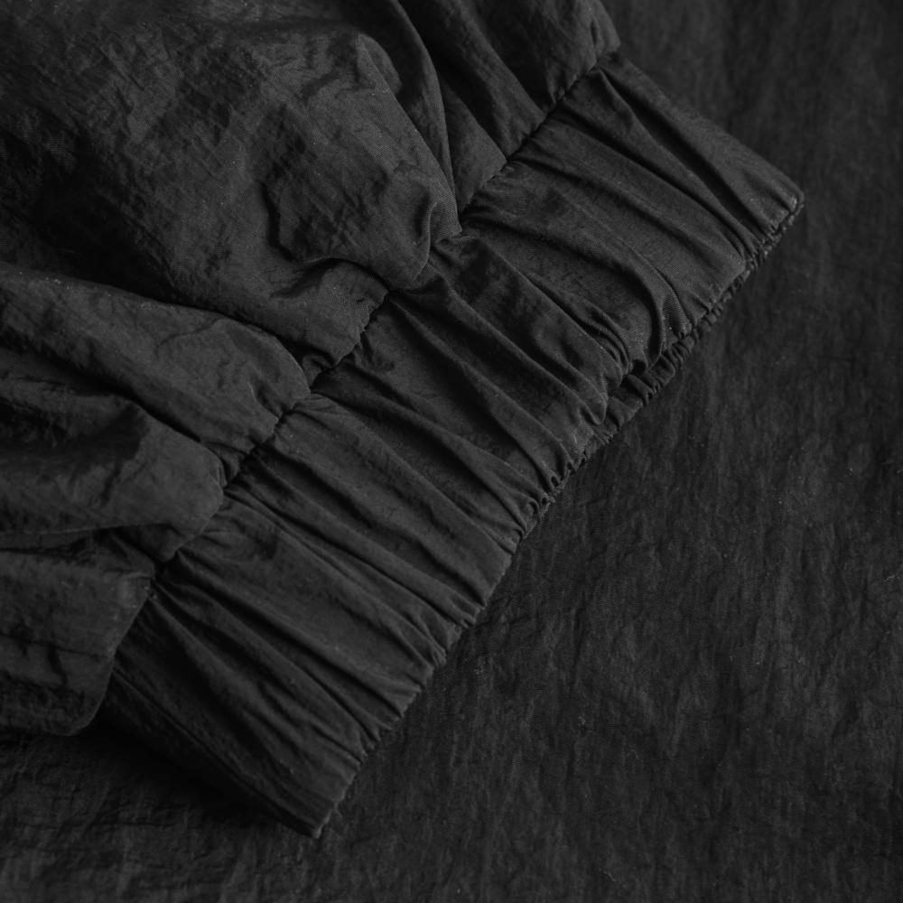 TRACK PANTS - BLACK NYLON