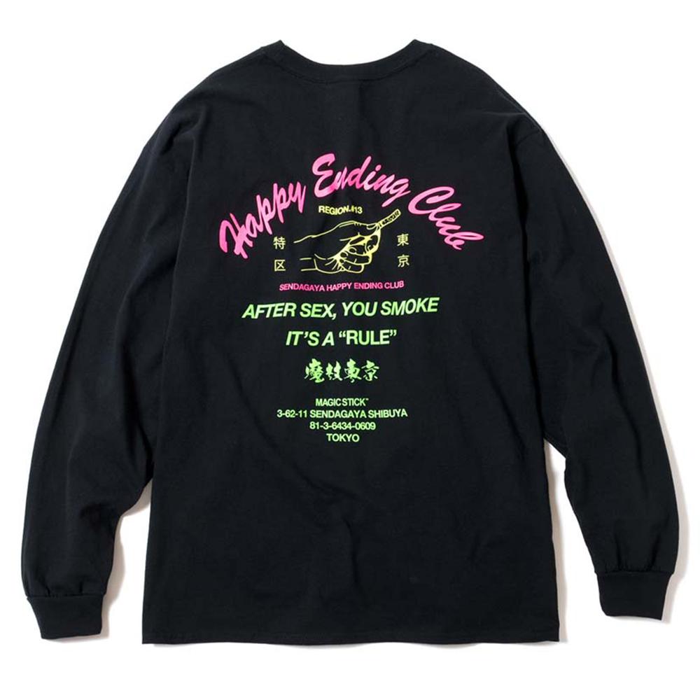 Magicstick Happy Ending Club Ls Tee - Black