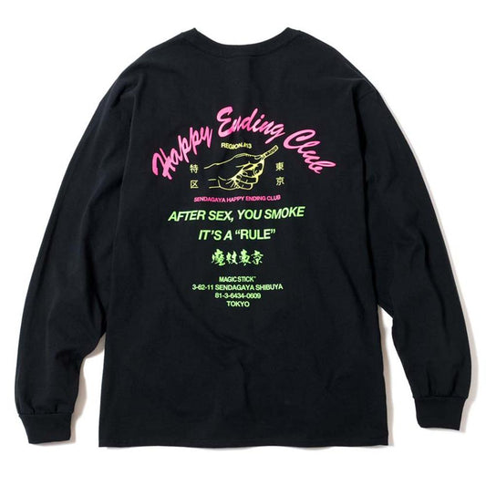 Magicstick Happy Ending Club Ls Tee - Black