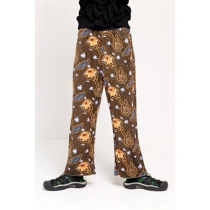 METALLIC FLORAL VELOUR LEISURE PANTS