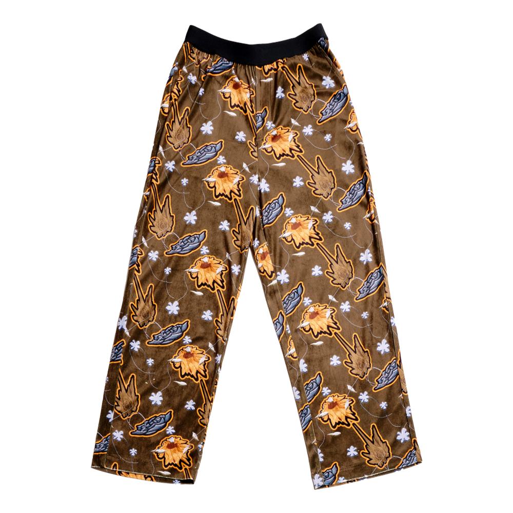 METALLIC FLORAL VELOUR LEISURE PANTS