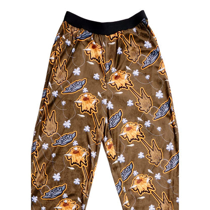 METALLIC FLORAL VELOUR LEISURE PANTS
