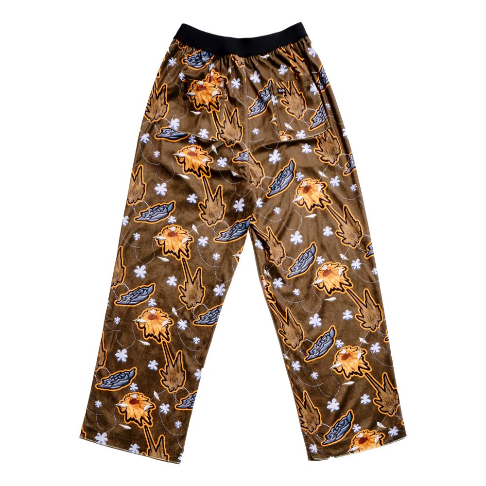 METALLIC FLORAL VELOUR LEISURE PANTS