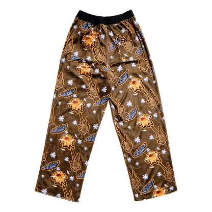 METALLIC FLORAL VELOUR LEISURE PANTS