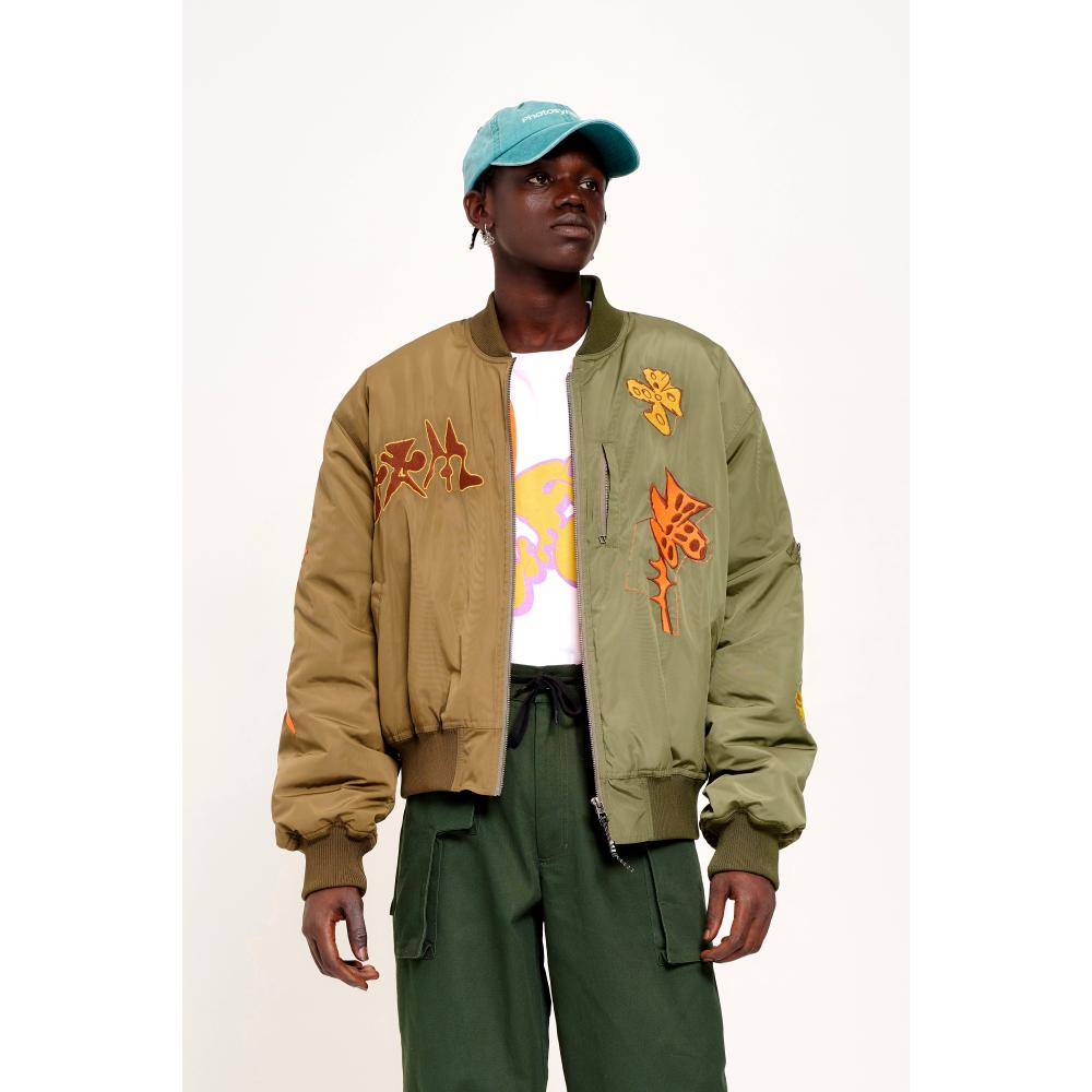SPACE BLOSSOMS SPLIT BOMBER JACKET