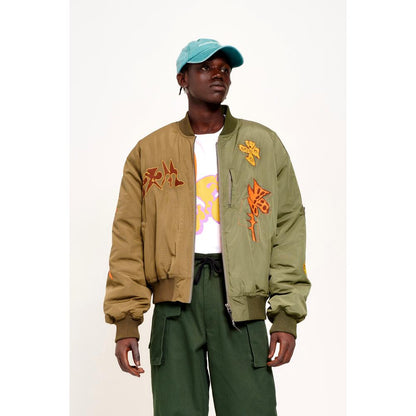 SPACE BLOSSOMS SPLIT BOMBER JACKET