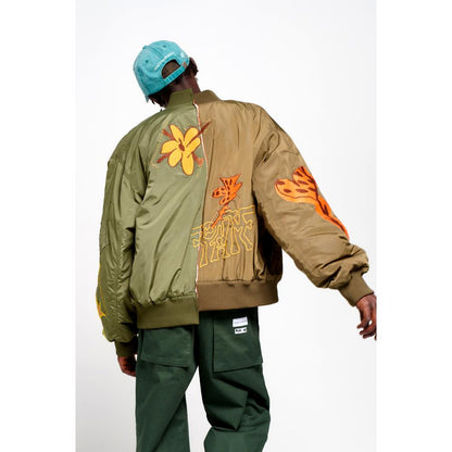 SPACE BLOSSOMS SPLIT BOMBER JACKET