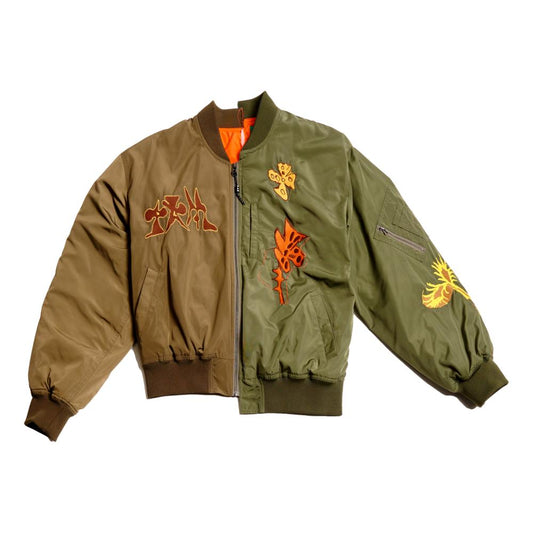 SPACE BLOSSOMS SPLIT BOMBER JACKET