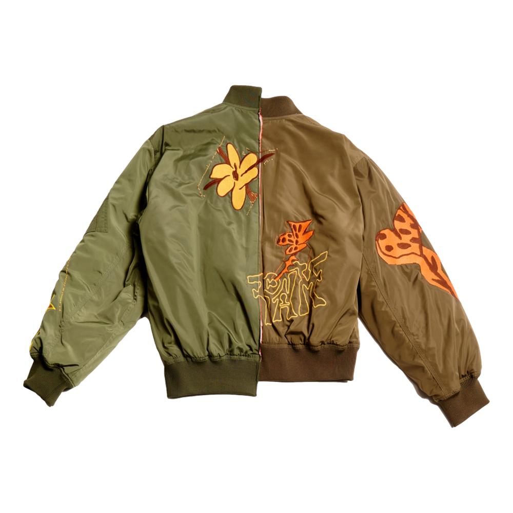 SPACE BLOSSOMS SPLIT BOMBER JACKET