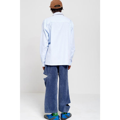 THE ART OF GOING OVER BLUE AND WHITE STRIPE LS SHIRT