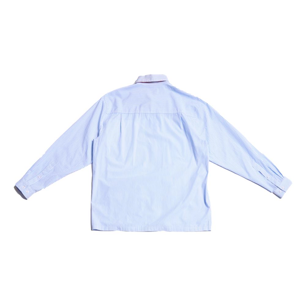 THE ART OF GOING OVER BLUE AND WHITE STRIPE LS SHIRT
