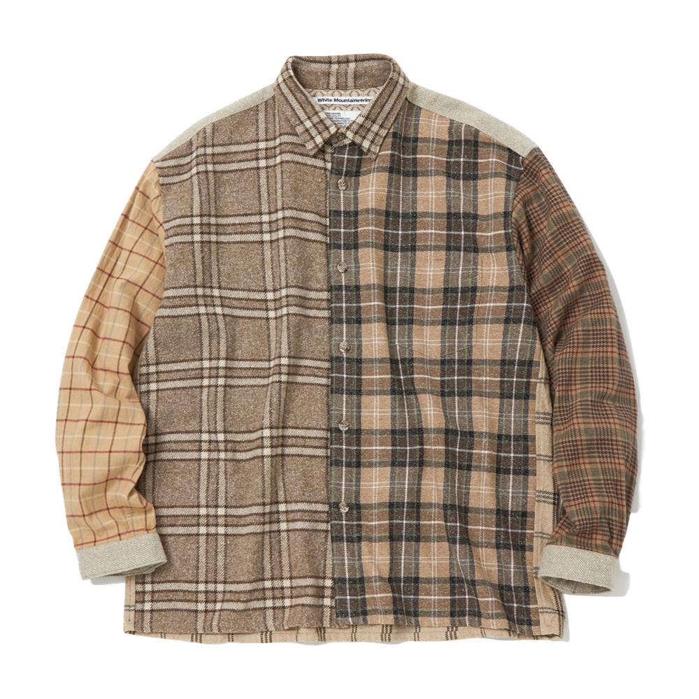 White Mountaineering Contrasted Big Check Si - Cream